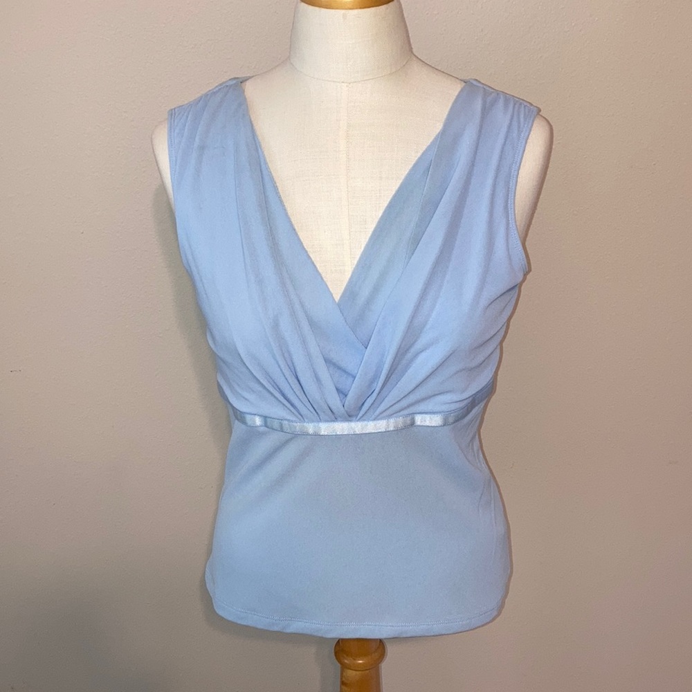 Blue V-Neck Top